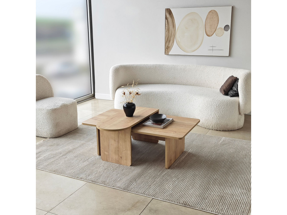Ensemble de table basse en bois "Paris" 105 x 60 x 35 cm - Bronze