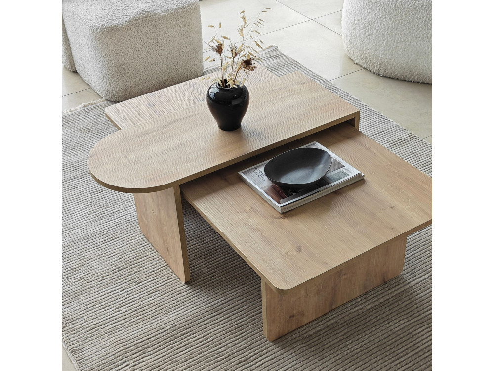 Ensemble de table basse en bois "Paris" 105 x 60 x 35 cm - Bronze
