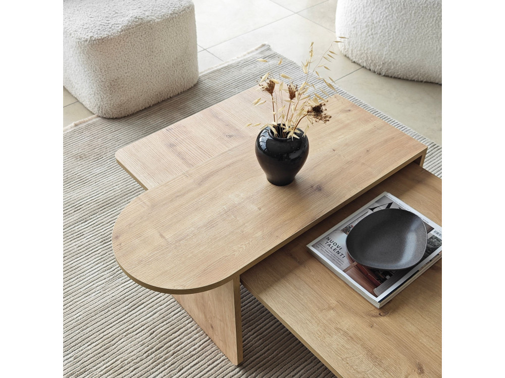 Ensemble de table basse en bois "Paris" 105 x 60 x 35 cm - Bronze