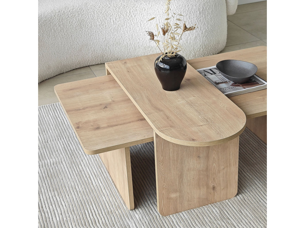 Ensemble de table basse en bois "Paris" 105 x 60 x 35 cm - Bronze