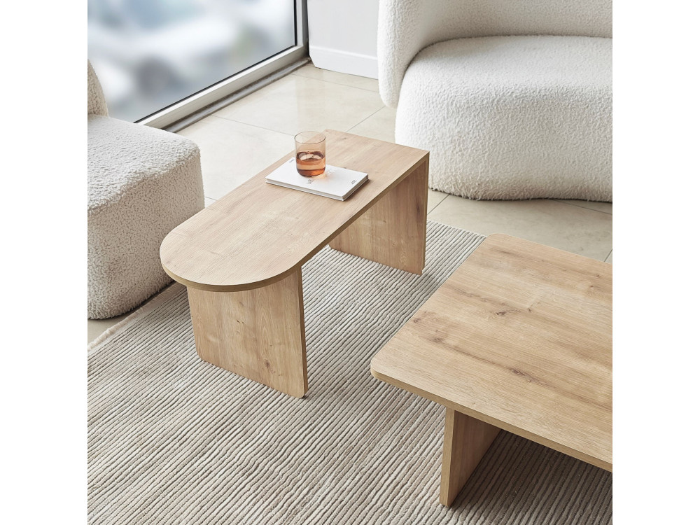 Ensemble de table basse en bois "Paris" 105 x 60 x 35 cm - Bronze