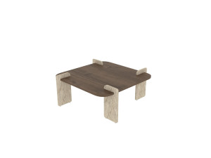 Table basse en bois "Afrolli" - 90 x 90 x 35 cm - Marron