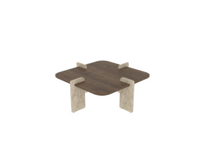 Table basse en bois "Poalla" - 90 x 90 x 35 cm - Marron