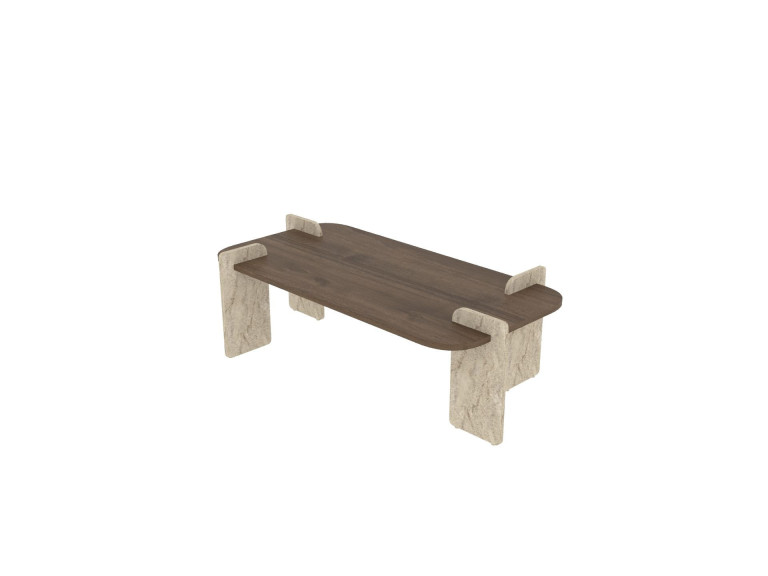 Table basse en bois "Leapiri" - 120 x 60 x 35 cm - Marron