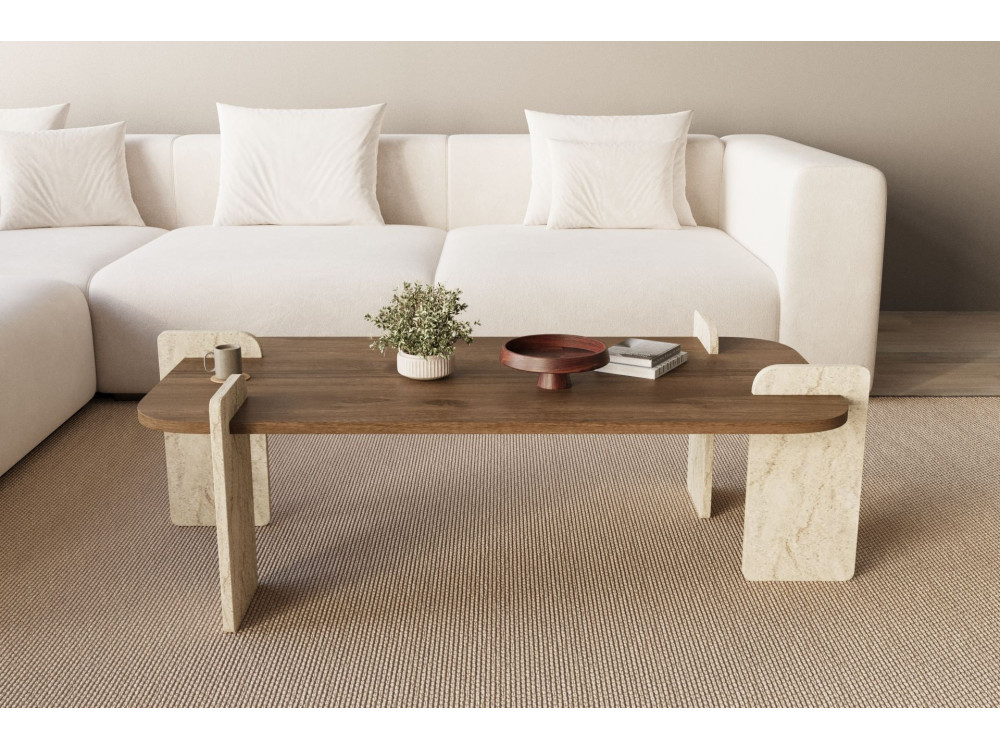 Table basse en bois "Leapiri" - 120 x 60 x 35 cm - Marron