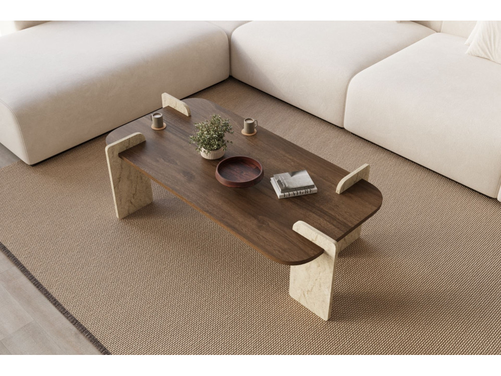 Table basse en bois "Leapiri" - 120 x 60 x 35 cm - Marron