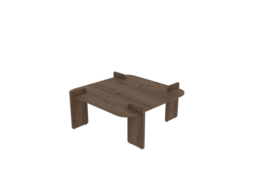 Table basse en bois "Woog" 90 x 90 x 35 cm - Noyer