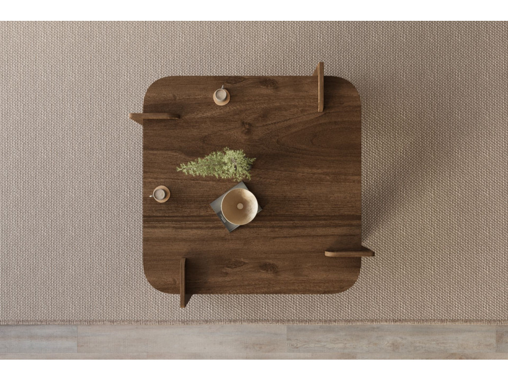 Table basse en bois "Woog" 90 x 90 x 35 cm - Noyer