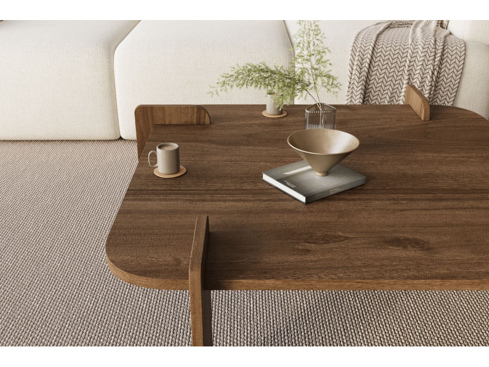Table basse en bois "Woog" 90 x 90 x 35 cm - Noyer