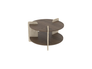 Table basse en bois "Oalla" 70 x 70 x 45 cm - Noyer