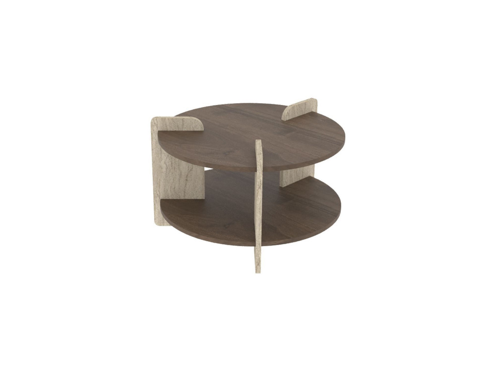 Table basse en bois "Oalla" 70 x 70 x 45 cm - Noyer