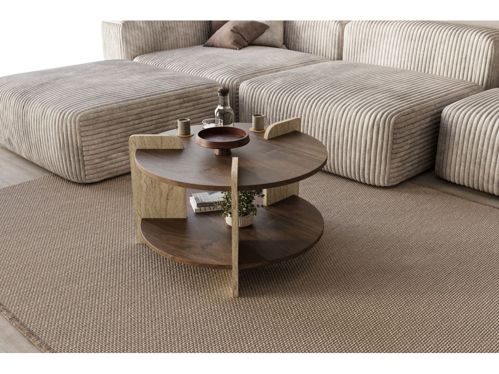 Table basse en bois "Oalla" 70 x 70 x 45 cm - Noyer