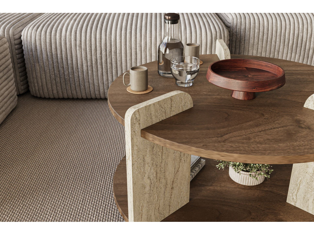 Table basse en bois "Oalla" 70 x 70 x 45 cm - Noyer