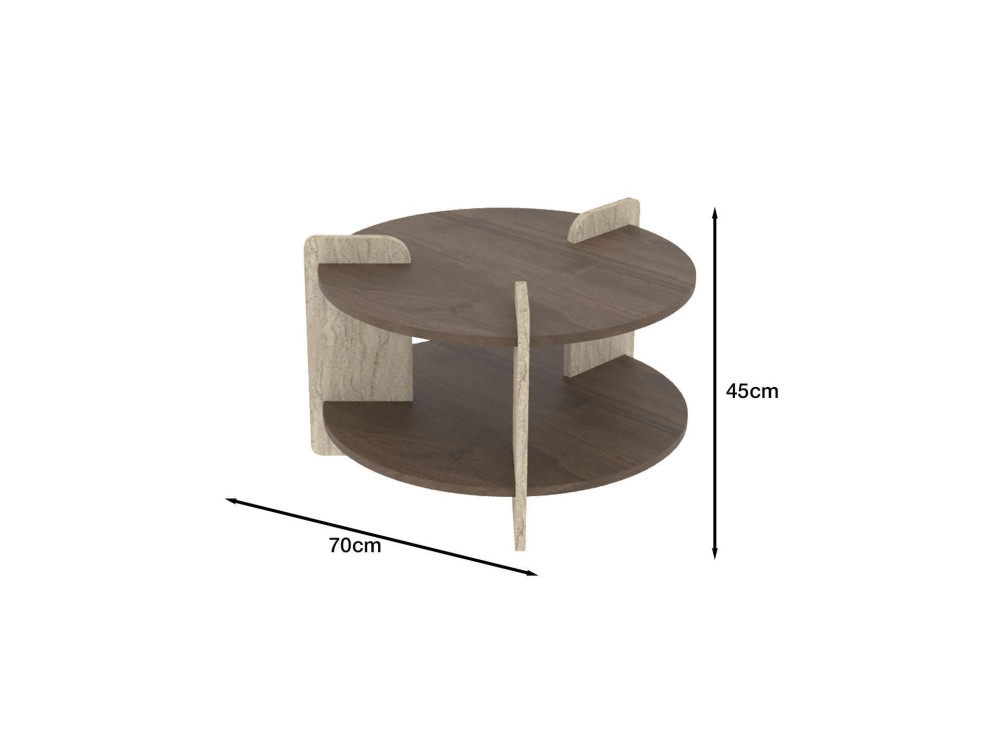 Table basse en bois "Oalla" 70 x 70 x 45 cm - Noyer
