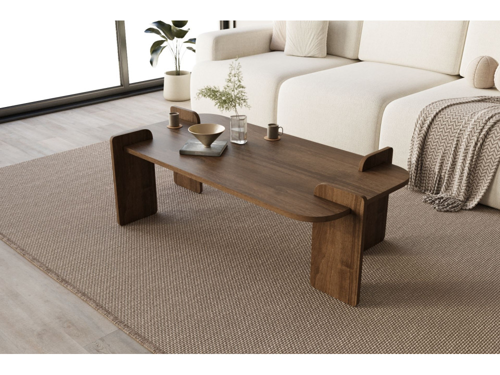 Table basse en bois "Lovge" 120 x 60 x 35 cm - Noyer