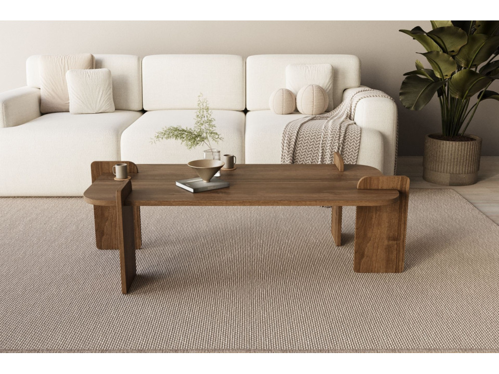 Table basse en bois "Lovge" 120 x 60 x 35 cm - Noyer