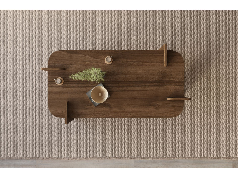 Table basse en bois "Lovge" 120 x 60 x 35 cm - Noyer