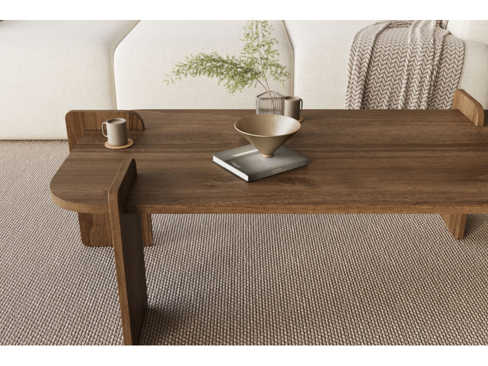 Table basse en bois "Lovge" 120 x 60 x 35 cm - Noyer