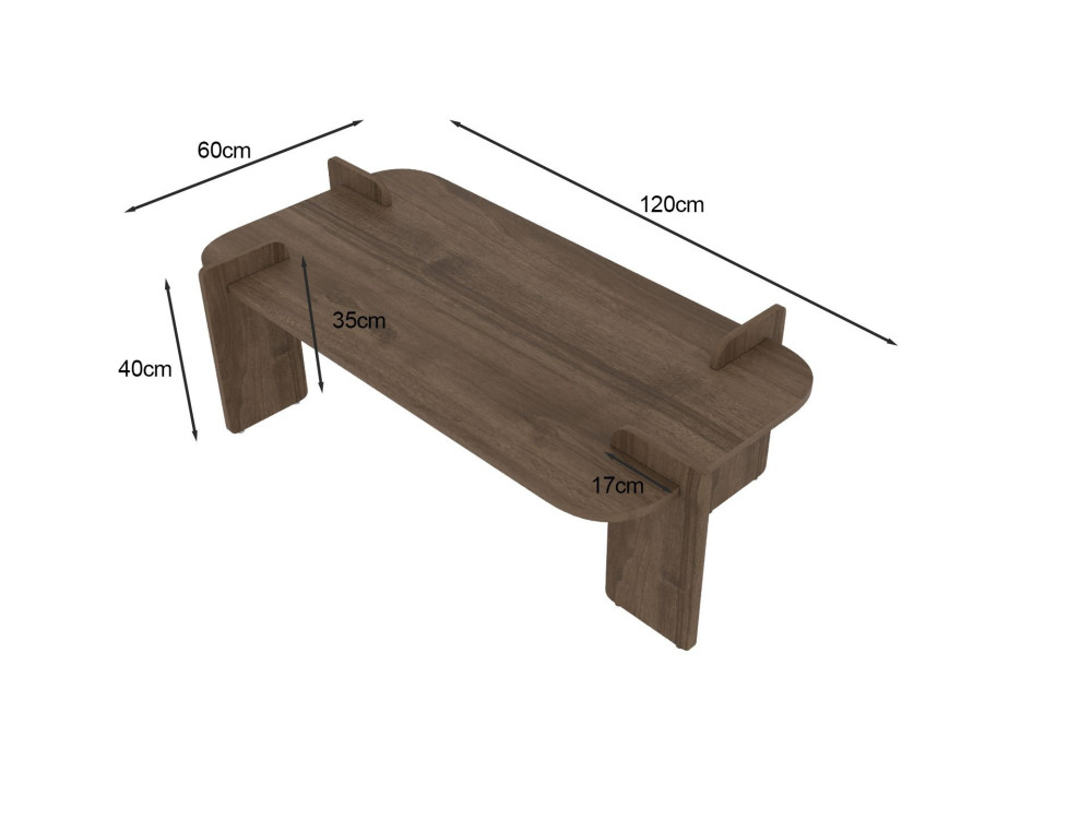 Table basse en bois "Lovge" 120 x 60 x 35 cm - Noyer