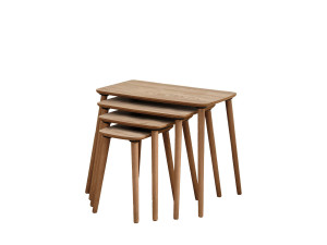 Table gigogne (4 pièces) en bois "Luci" 70 x 40 x 55 cm - Chêne