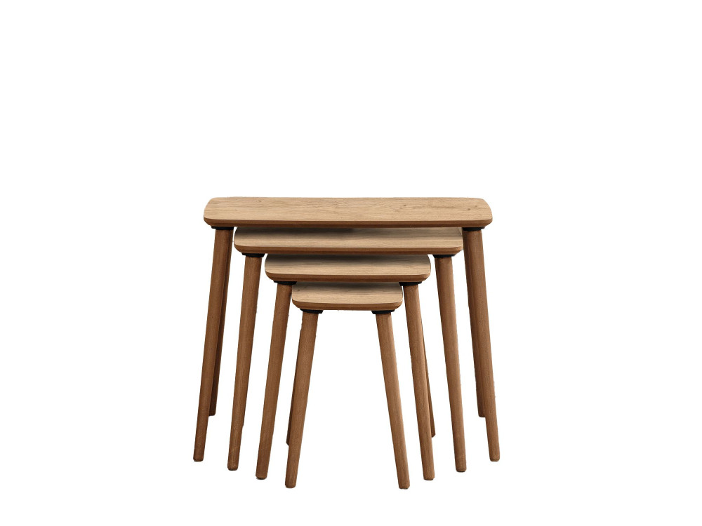 Table gigogne (4 pièces) en bois "Luci" 70 x 40 x 55 cm - Chêne
