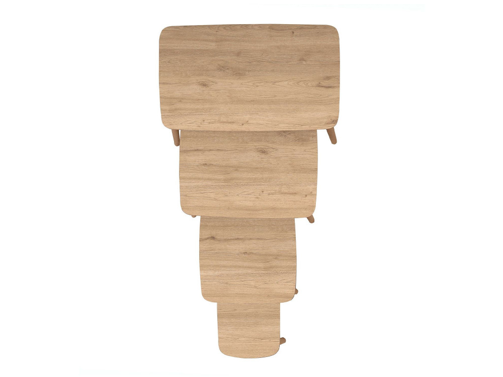 Table gigogne (4 pièces) en bois "Luci" 70 x 40 x 55 cm - Chêne