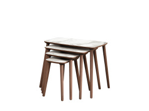 Table gigogne (4 pièces) en bois "Luci" 70 x 40 x 55 cm - Blanc