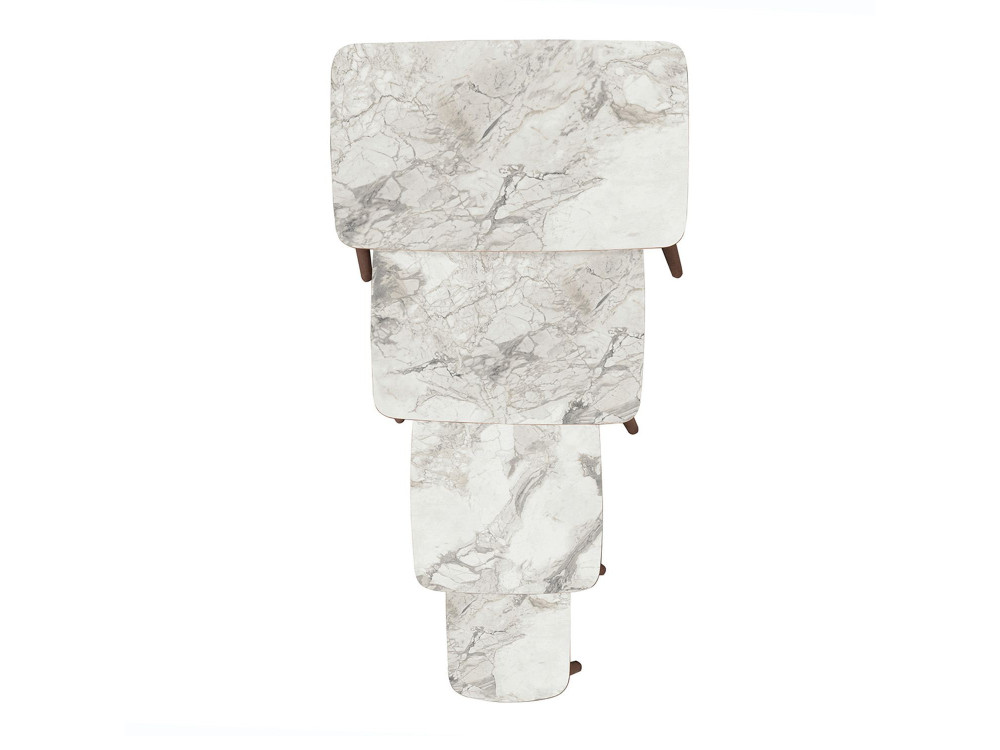 Table gigogne (4 pièces) en bois "Luci" 70 x 40 x 55 cm - Blanc