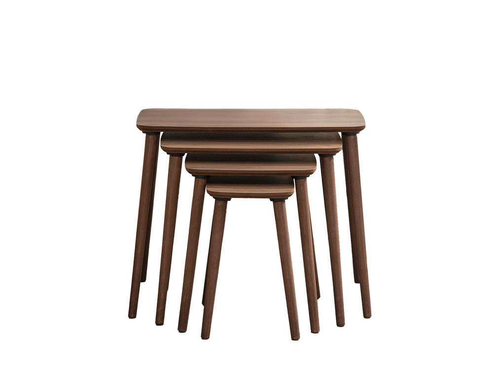 Table gigogne (4 pièces) en bois "Luci" 70 x 40 x 55 cm - Noyer