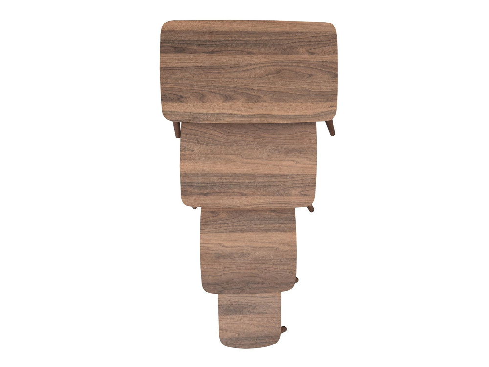 Table gigogne (4 pièces) en bois "Luci" 70 x 40 x 55 cm - Noyer