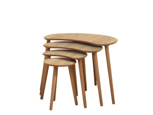 Table gigogne (4 pièces) en bois "Moon" 40 x 75 x 55 cm - Chêne