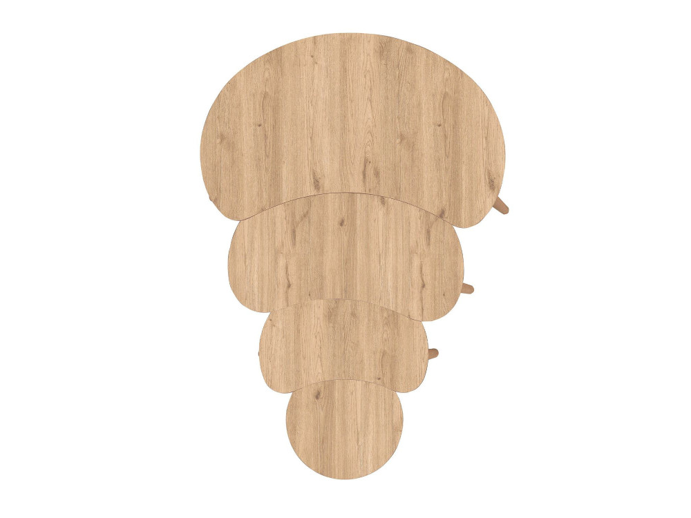 Table gigogne (4 pièces) en bois "Moon" 40 x 75 x 55 cm - Chêne