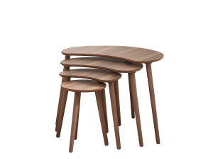 Table gigogne (4 pièces) en bois "Moon" 40 x 75 x 55 cm - Noyer