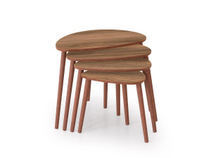 Table gigogne (4 pièces) en bois "Nora" 68 x 45 x 55 cm - Noyer