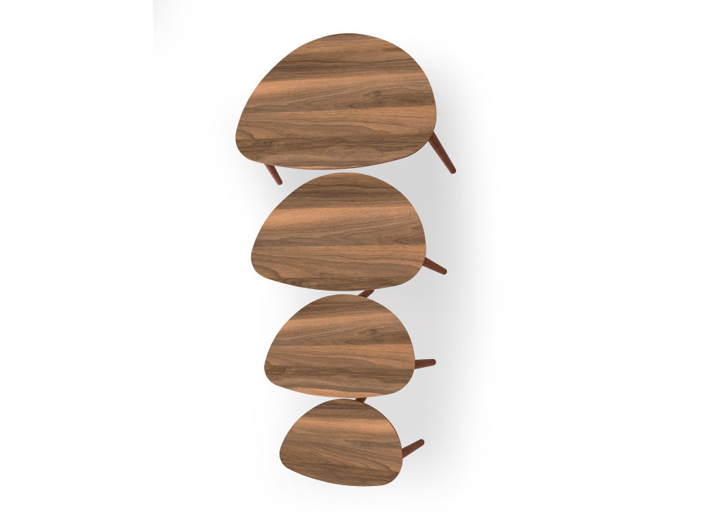 Table gigogne (4 pièces) en bois "Nora" 68 x 45 x 55 cm - Noyer