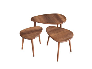 Ensemble de table basse en bois "Alvin" 80 x 52 x 50 cm - Noyer