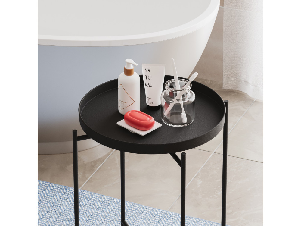 Table basse en métal "Sheby" 46 x 46 x 56 cm - Noir