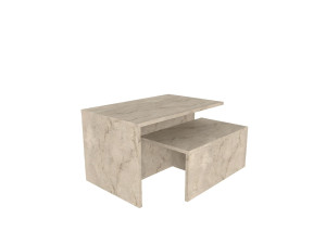 Table gigogne (2 pièces) en bois "Twins" 72 x 45 x 42 cm - Travertin
