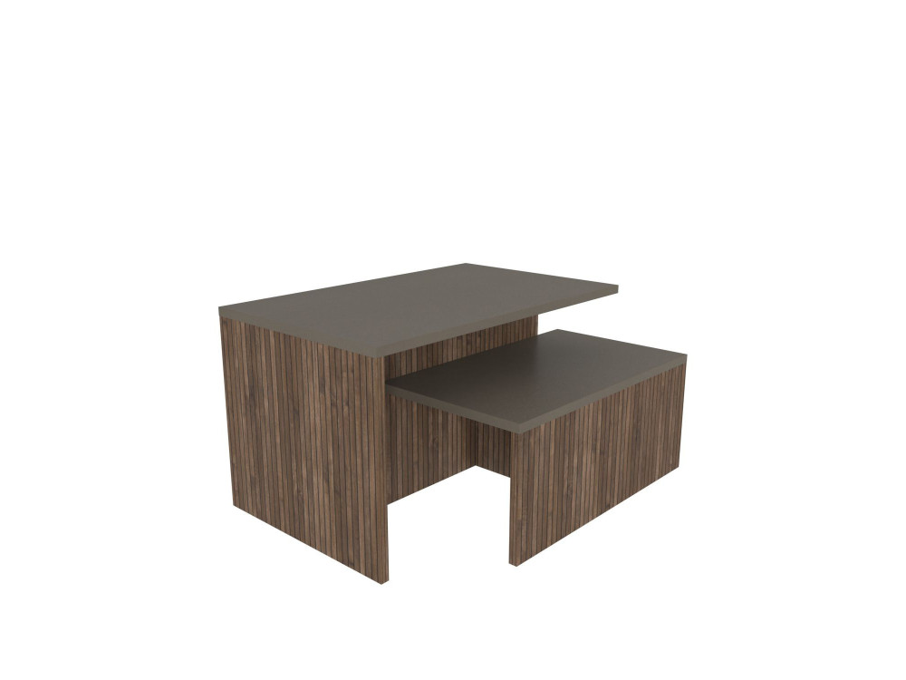 Table gigogne (2 pièces) en bois "Twins" 72 x 45 x 42 cm - Taupe