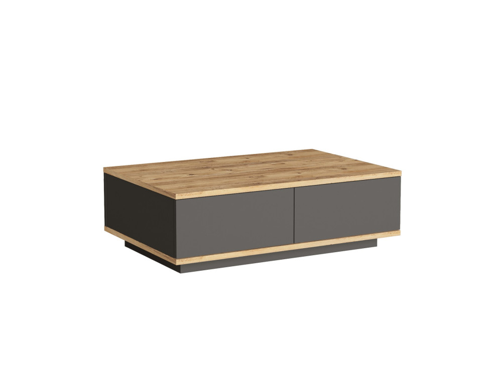 Table basse en bois "Frew" - 90 x 60 x 28 cm - Marron