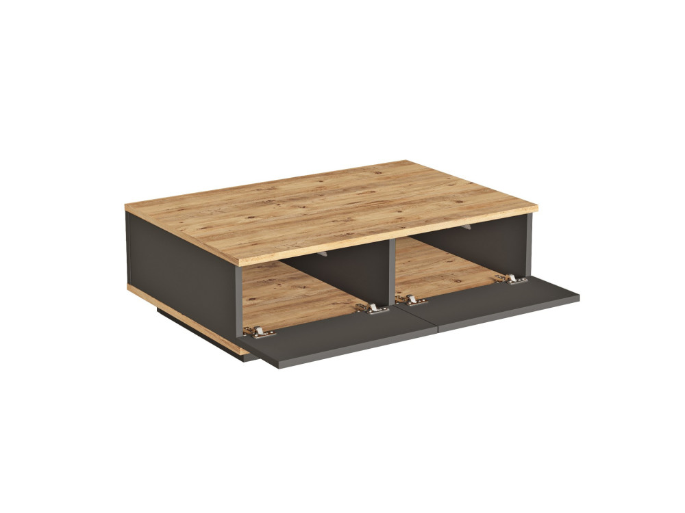 Table basse en bois "Frew" - 90 x 60 x 28 cm - Marron