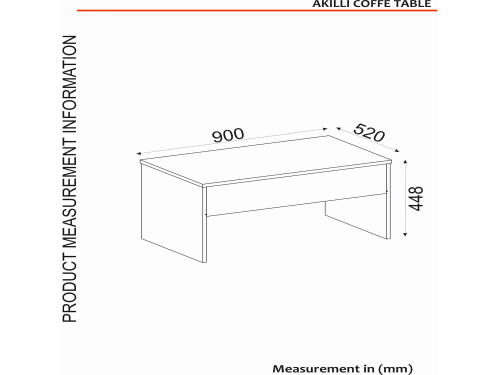 Table basse avec coffre de rangement en bois "Akilli" - 90 x 45 x 52 cm - Travertin