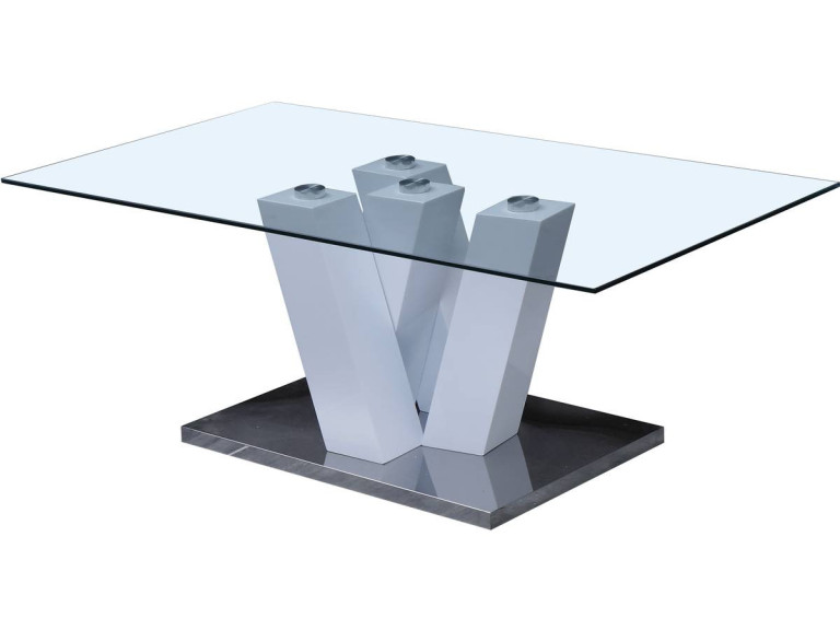 Table basse "Gaya" - 110 x 60 x 40 cm - Blanc Laqué