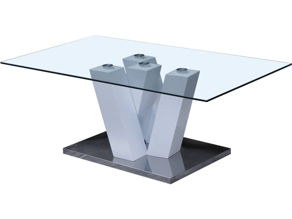 Table basse "Gaya" - 110 x 60 x 40 cm - Blanc Laqué