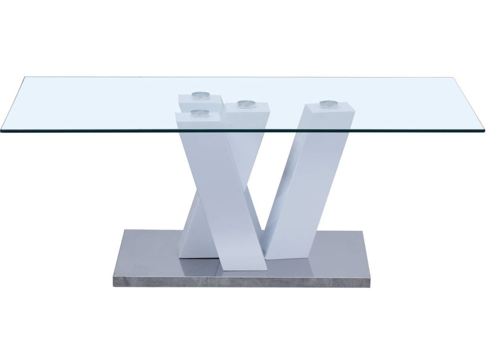 Table basse "Gaya" - 110 x 60 x 40 cm - Blanc Laqué