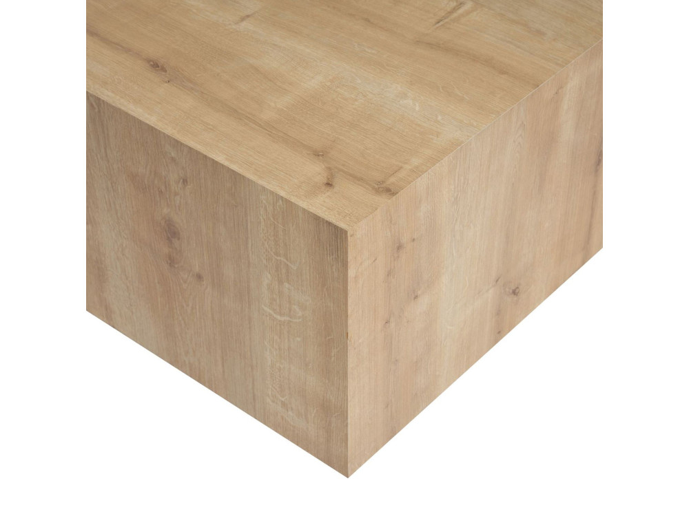 Table Basse en MDF "Prizma" - 90 x 90 x 35 cm - Chêne Saphir