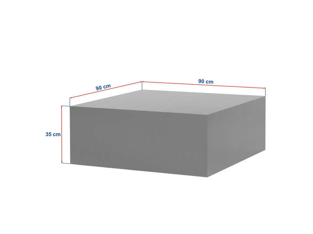 Table Basse en MDF "Prizma" - 90 x 90 x 35 cm - Chêne Saphir
