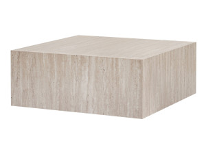 Table Basse en MDF "Prizma" - 90 x 90 x 35 cm - Travertin