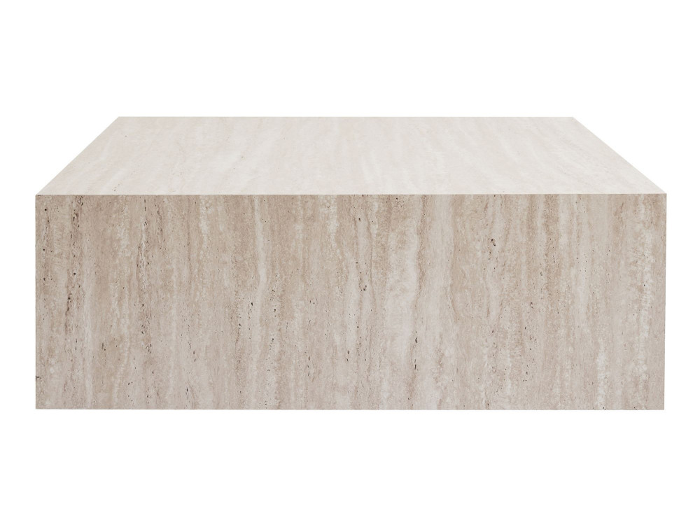 Table Basse en MDF "Prizma" - 90 x 90 x 35 cm - Travertin