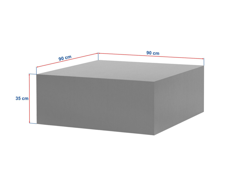 Table Basse en MDF "Prizma" - 90 x 90 x 35 cm - Travertin